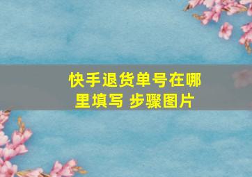 快手退货单号在哪里填写 步骤图片